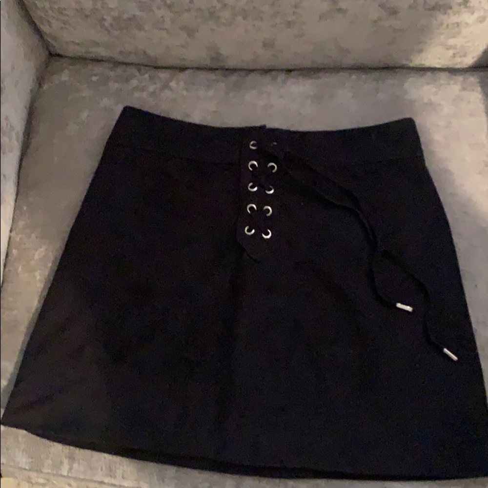 black faux suede skirt
